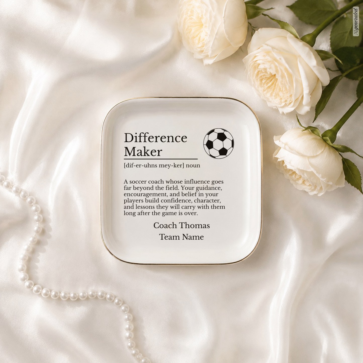 Soccer Coach Jewelry Dish Trinket Tray
