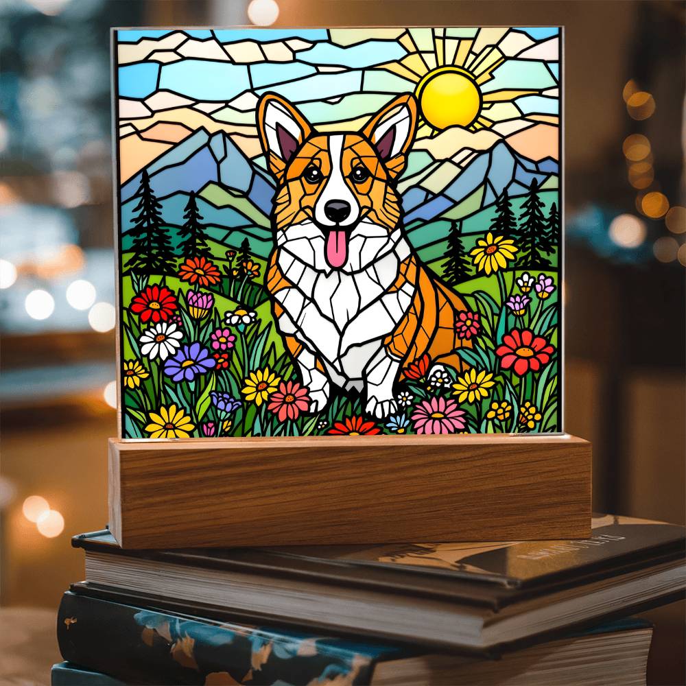 Corgi Dog Lighted Plaque