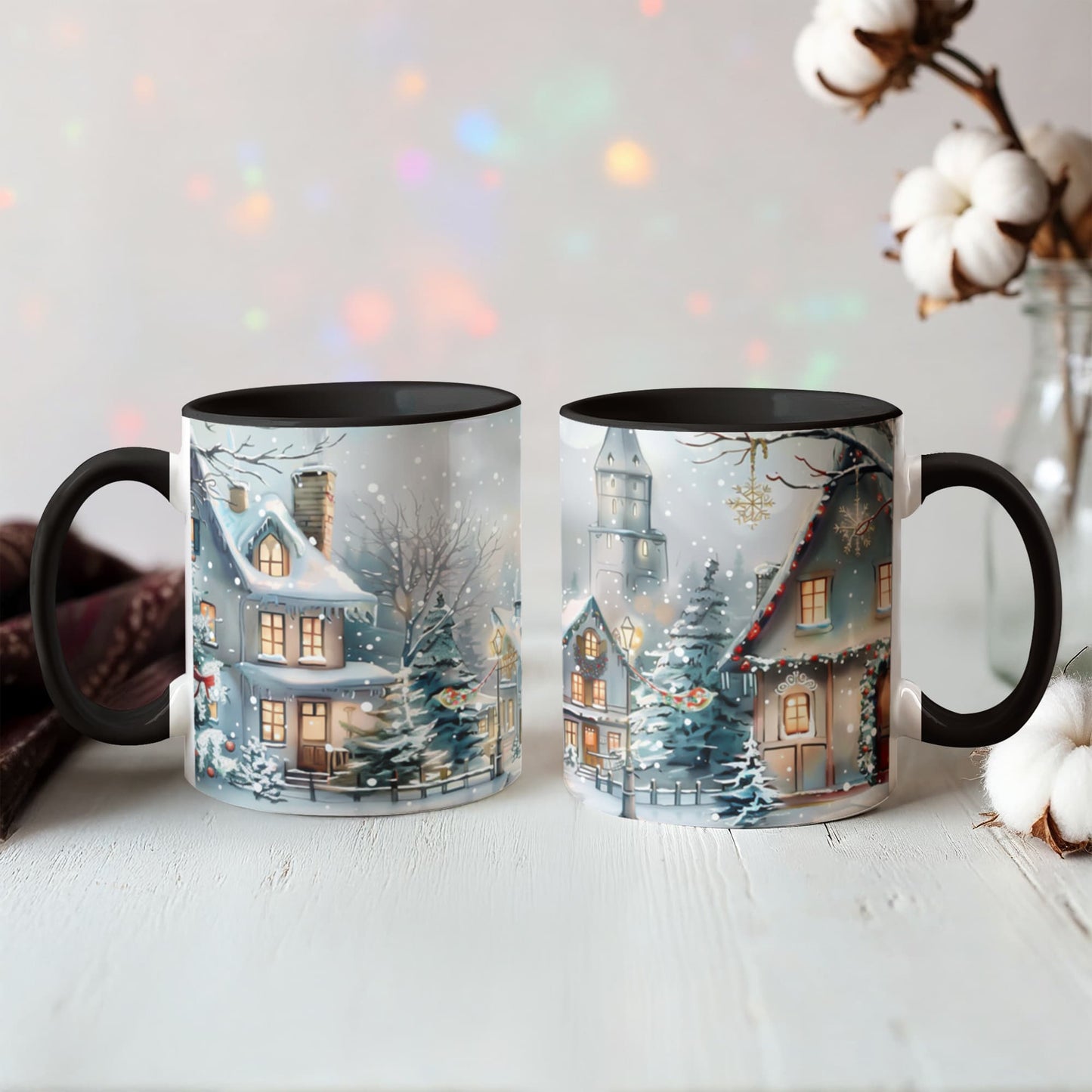 Christmas Winter Wonderland Color Accent Mugs