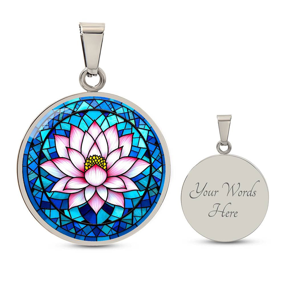 Lotus Necklace with Engraving-[Heartfelt Family Gift]