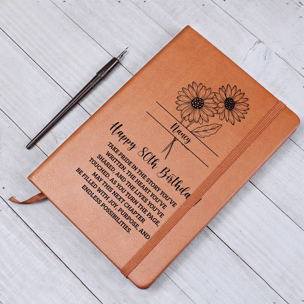 80th Birthday Birth Flower Journal