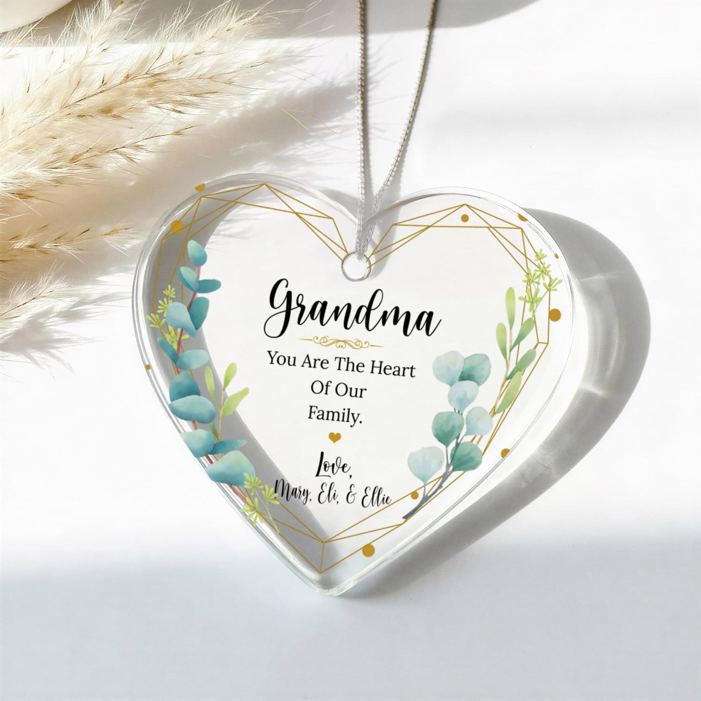 Grandma Ceramic Heart Ornament