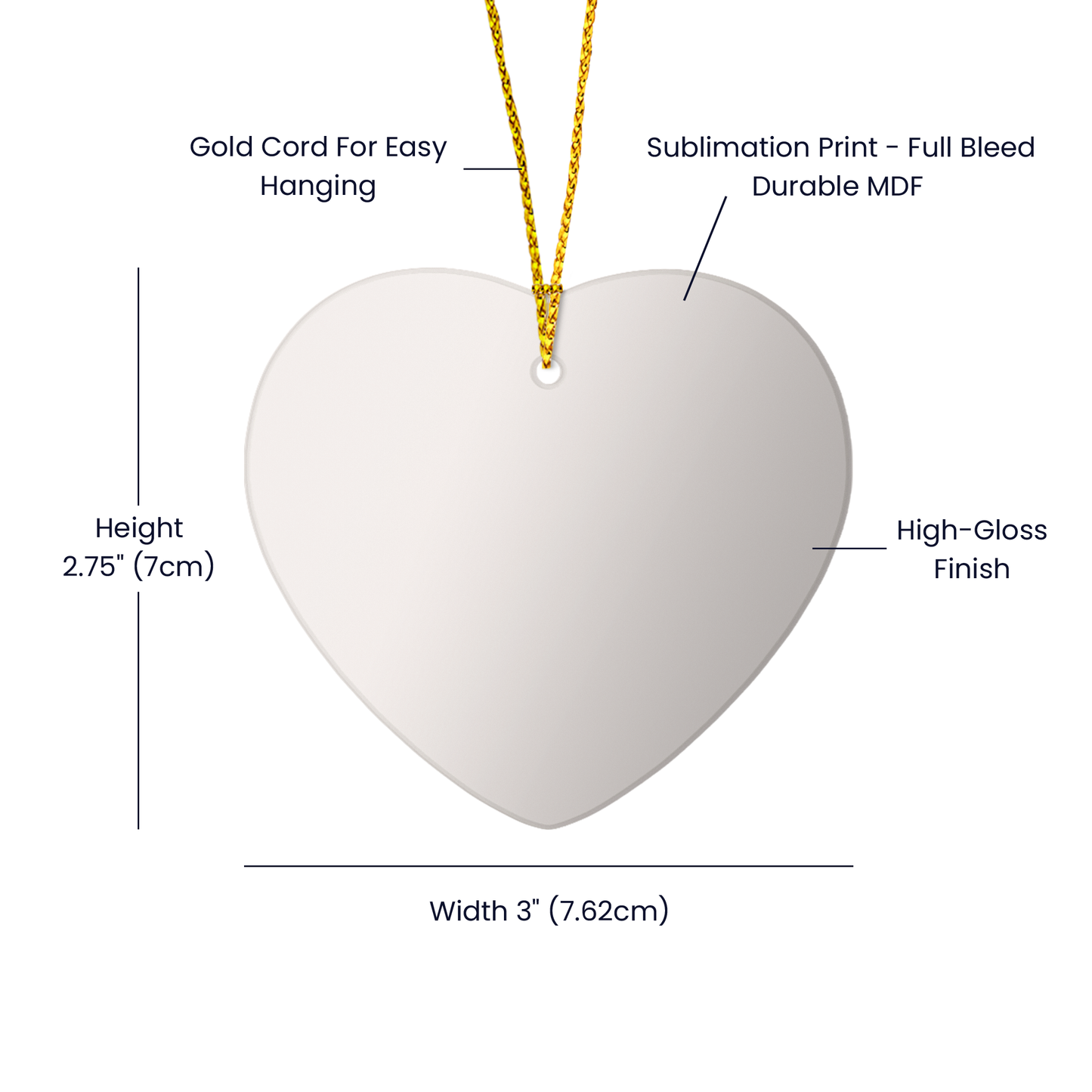 Santa Hat Initial Heart Ornament