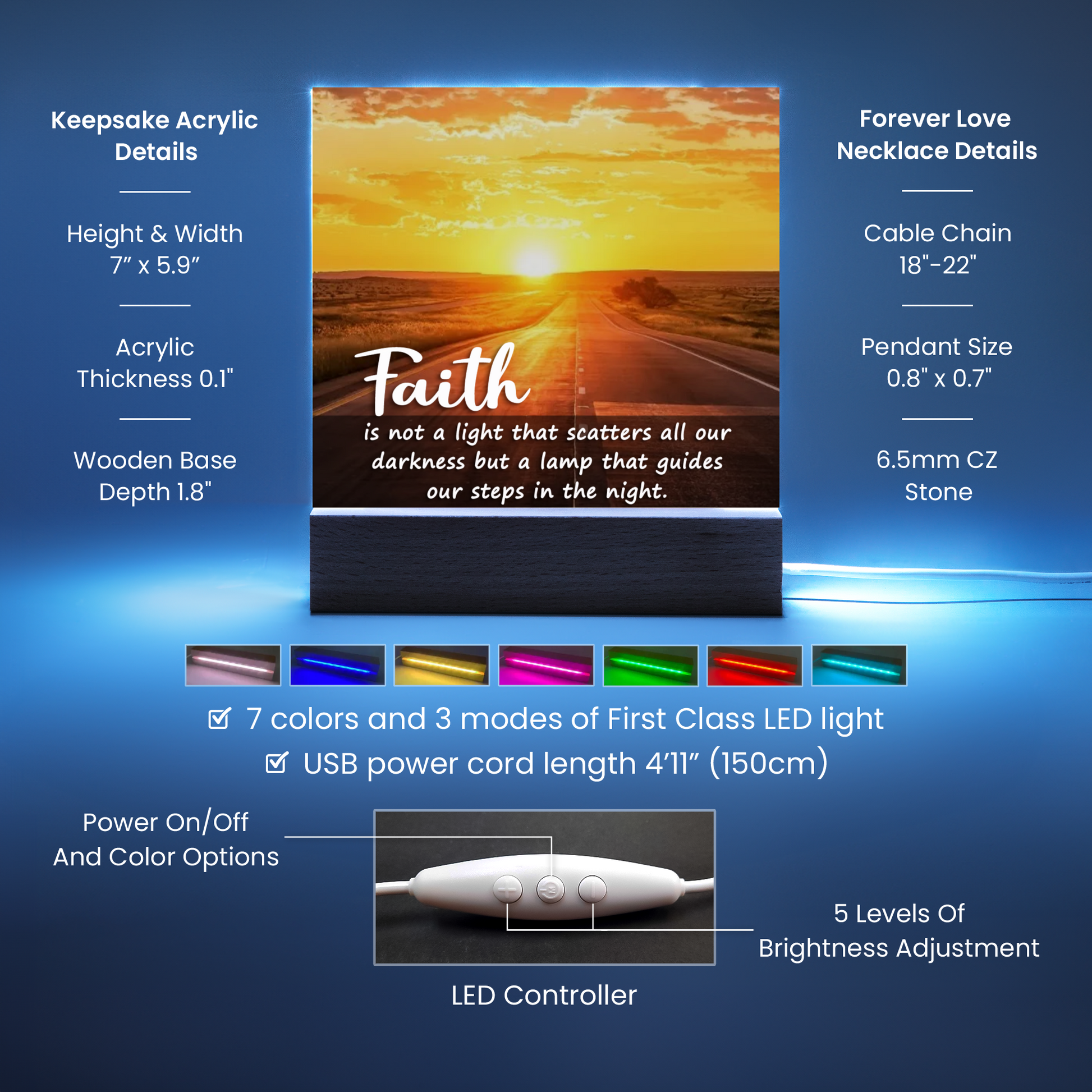 Faith is not a light Religious Plaque & Cross Gift Set-[Heartfelt Family Gift]