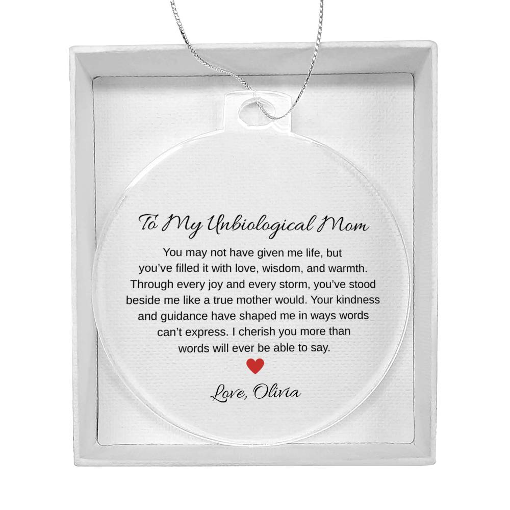 Unbiological Mom Acrylic Ornament Plaque