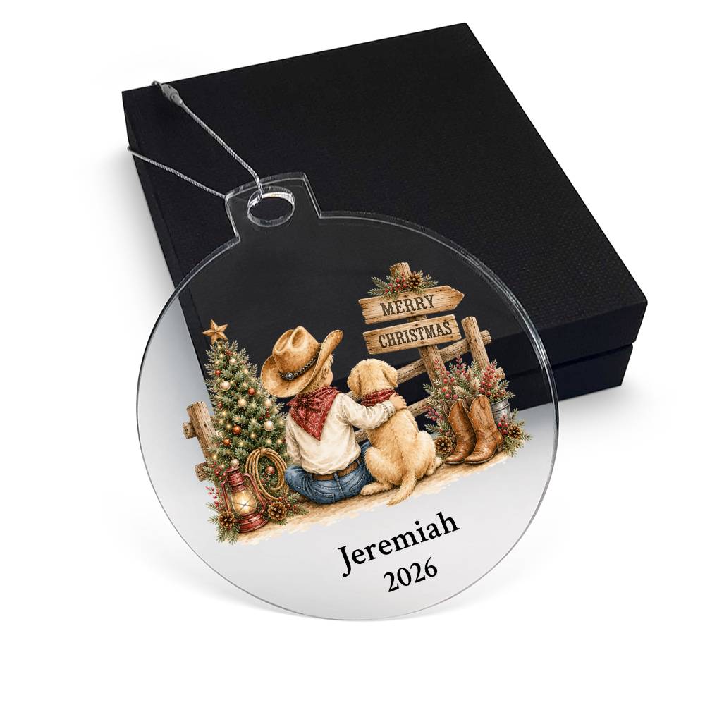 Cowboy Dog Christmas Ornament