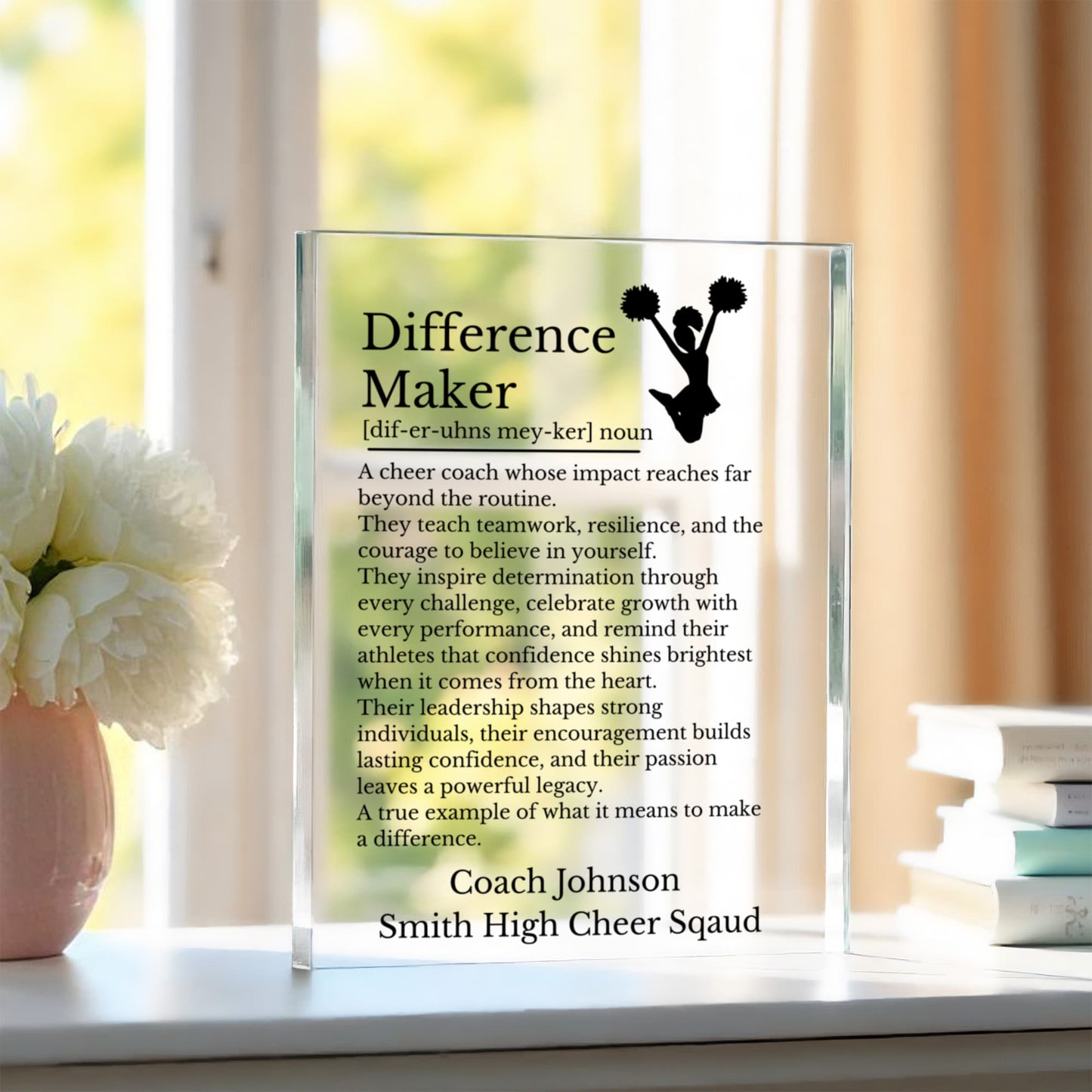Cheer Coach Difference Maker Plaque