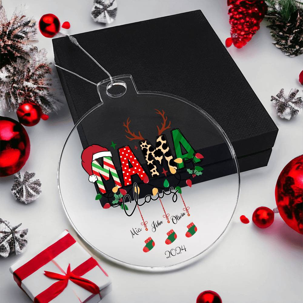 Mama Claus Acrylic Ornament for Mom-[Heartfelt Family Gift]