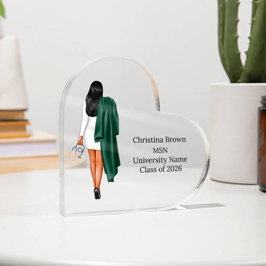 Nursing Graduation Heart Plaque Gift