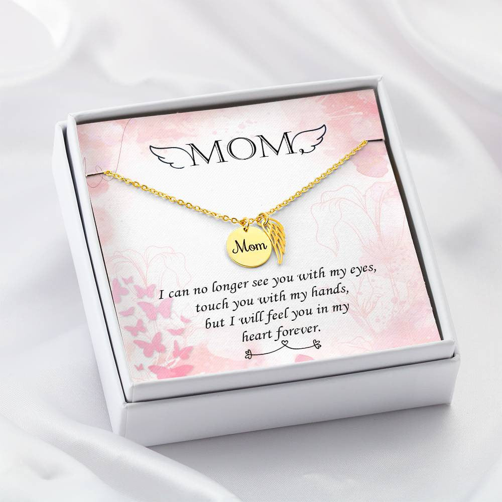 Mom Memorial Necklace Angel Wings-[Heartfelt Family Gift]