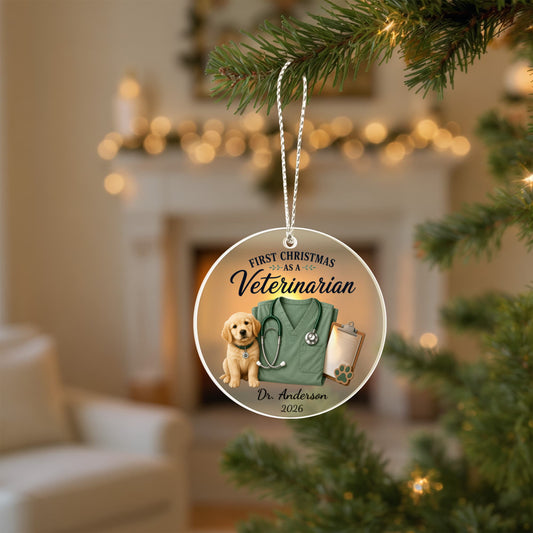 1st Christmas As A Veterinarian Ornament