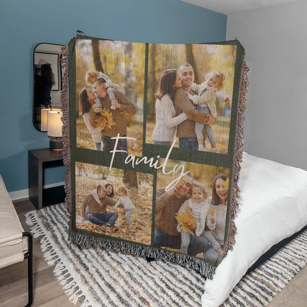 Family Keepsake Photo Woven Blanket-[Heartfelt Family Gift]