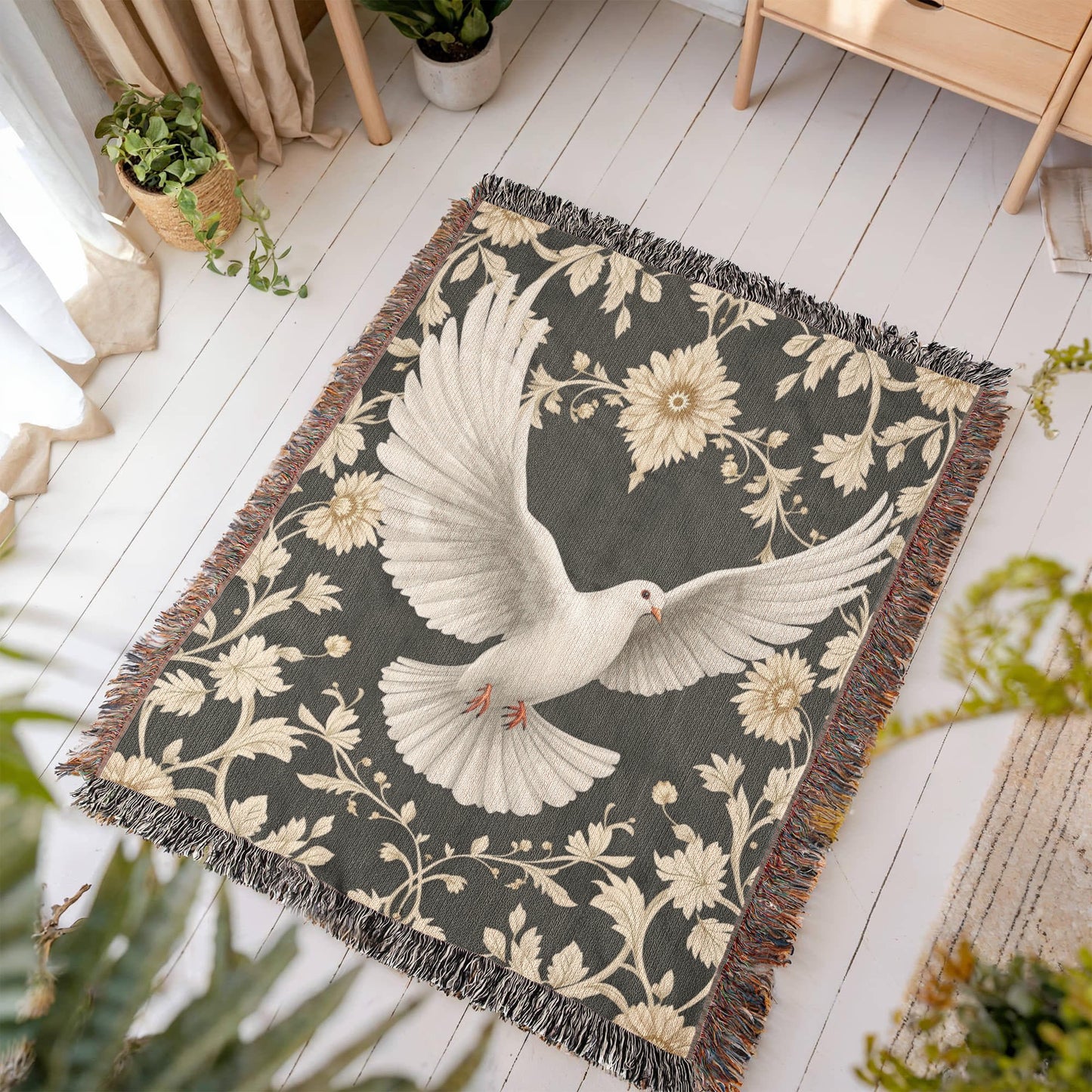 Dove Heirloom Woven Blanket