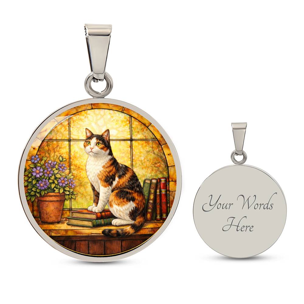 Cat Necklace with Engraved Pendant, Personalized Pet Jewelry, Unique Cat Lover Gift, Custom Photo Necklace, Keepsake with Optional Engraving