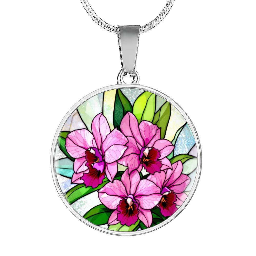 Orchid Flower Necklace, Floral Pendant Jewelry, Pink Orchid Pendant, Garden-inspired Gift, Botanical Necklace, Gift for Flower Lovers