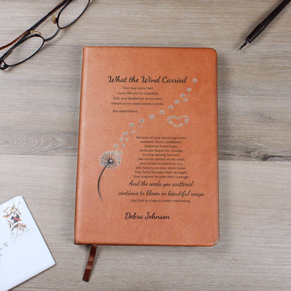 What The Wind Carried Dandelion Thank You Journal Gift