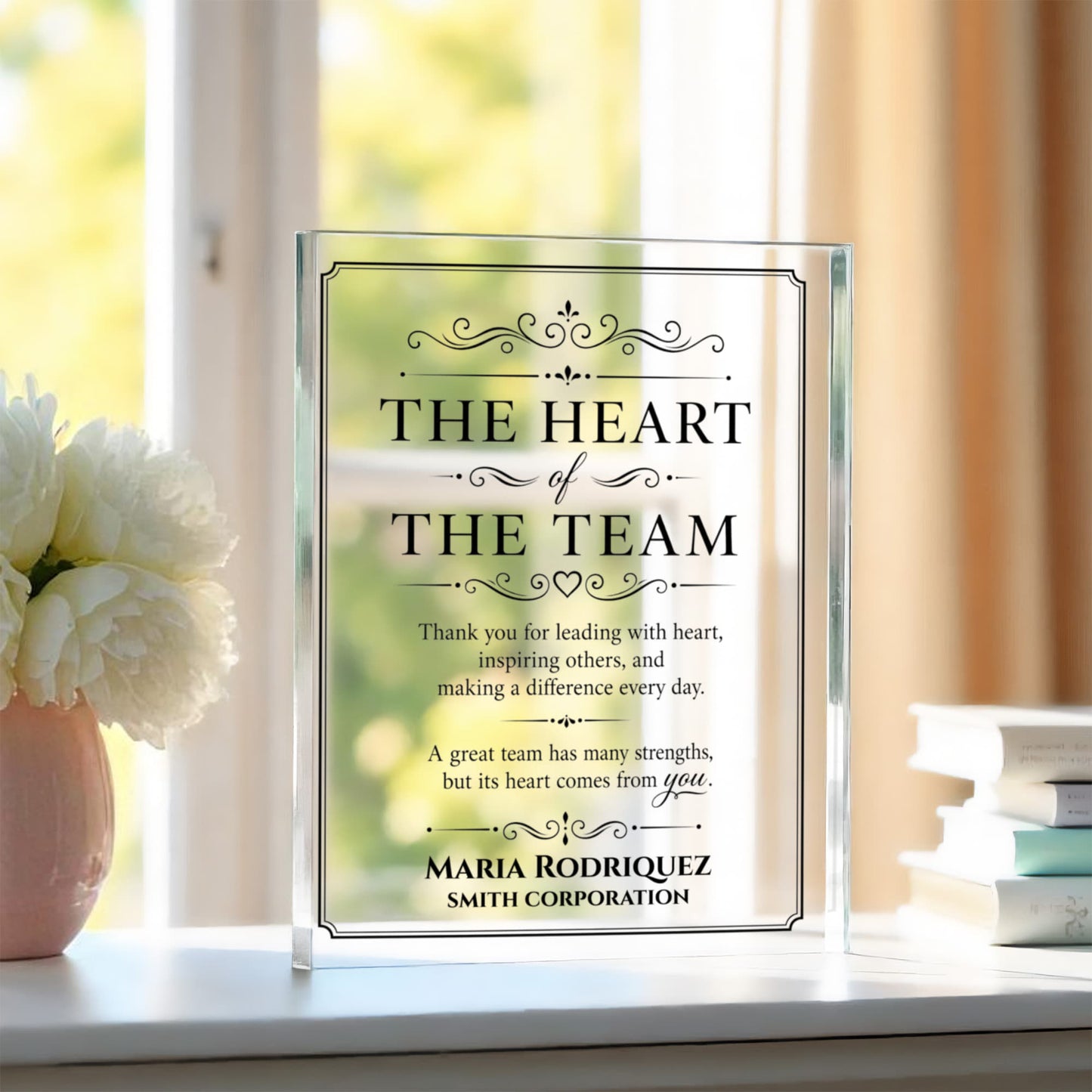 The Heart of The Team Inspirational Acrylic Plaque Award