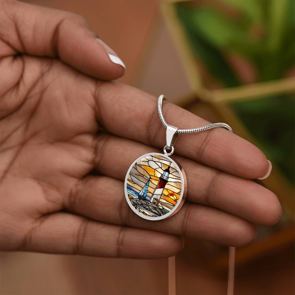 Personalized Lighthouse Pendant Necklace