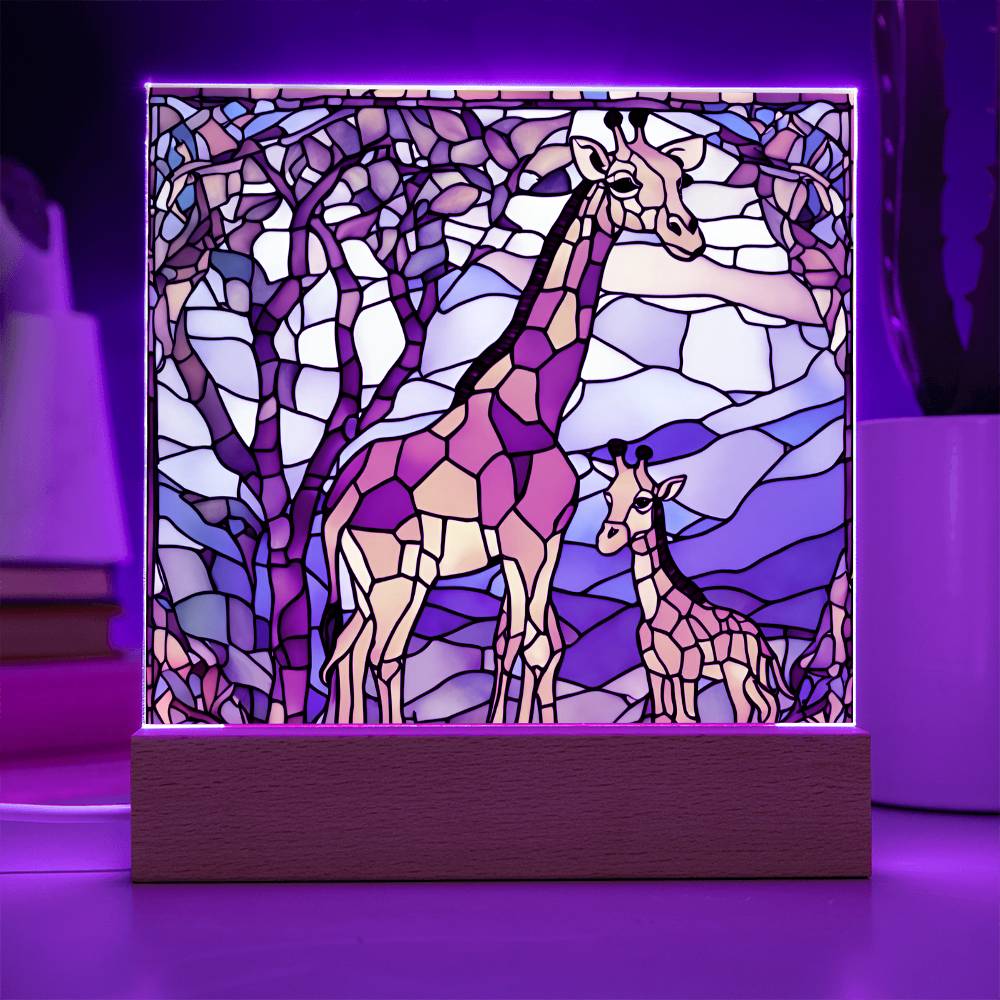 Mom and Baby Giraffe  Led Dimmable Table Nightlight
