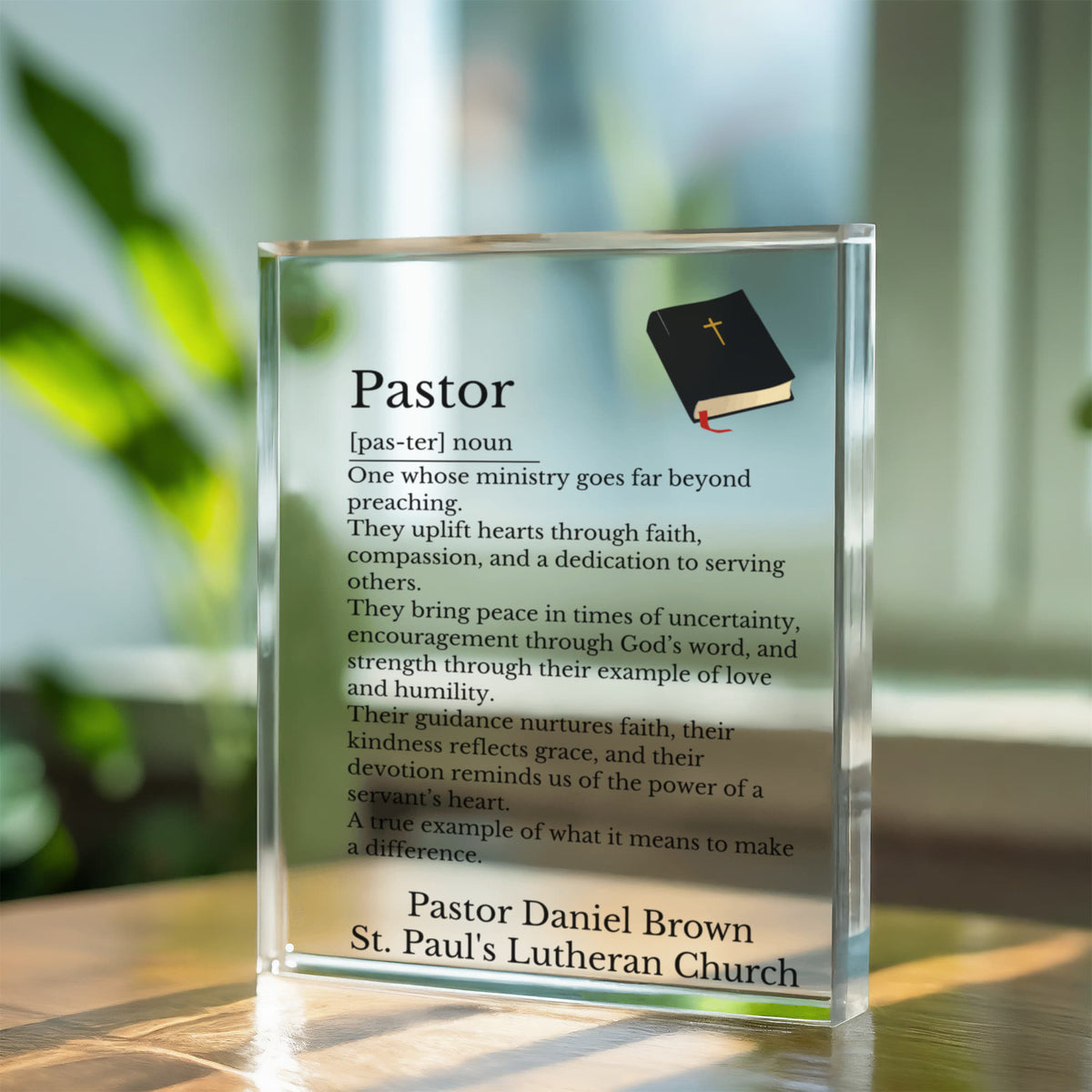Pastor Definition Plaque