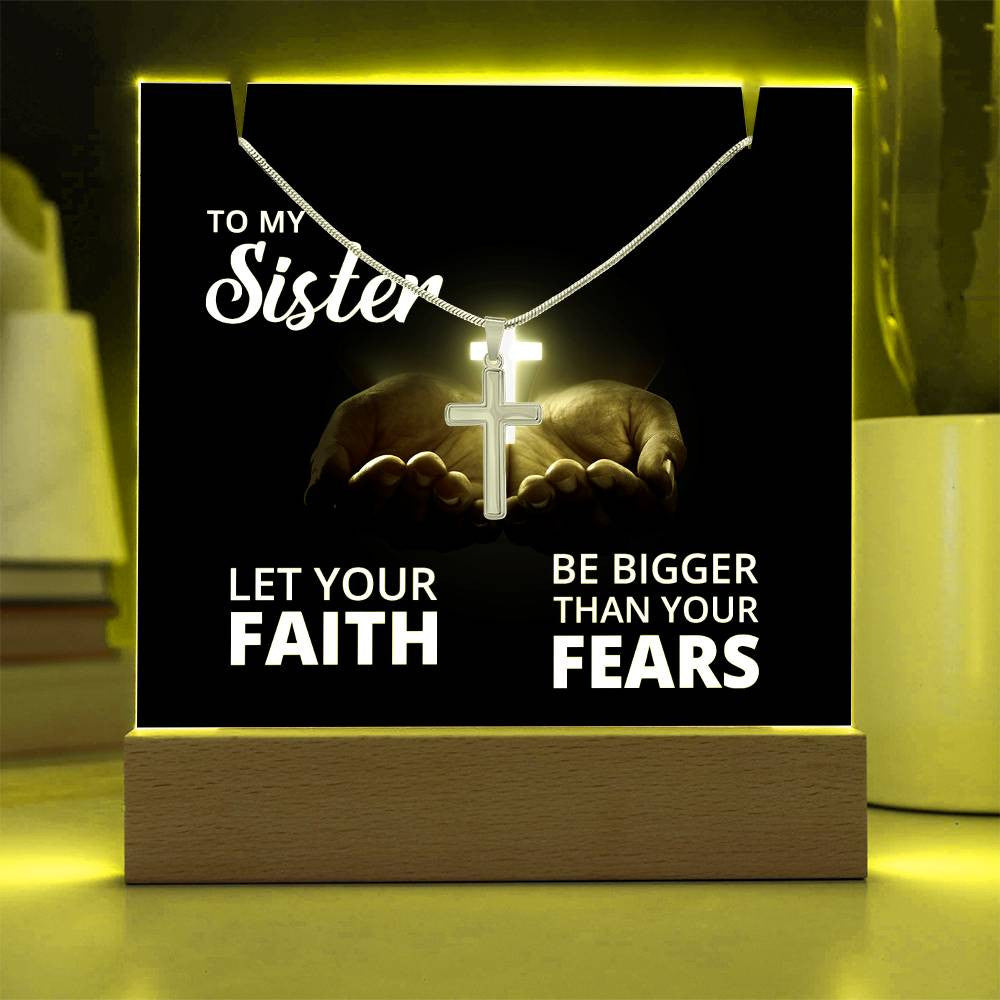 Sister Faith Religious Plaque & Cross Gift Set-[Heartfelt Family Gift]