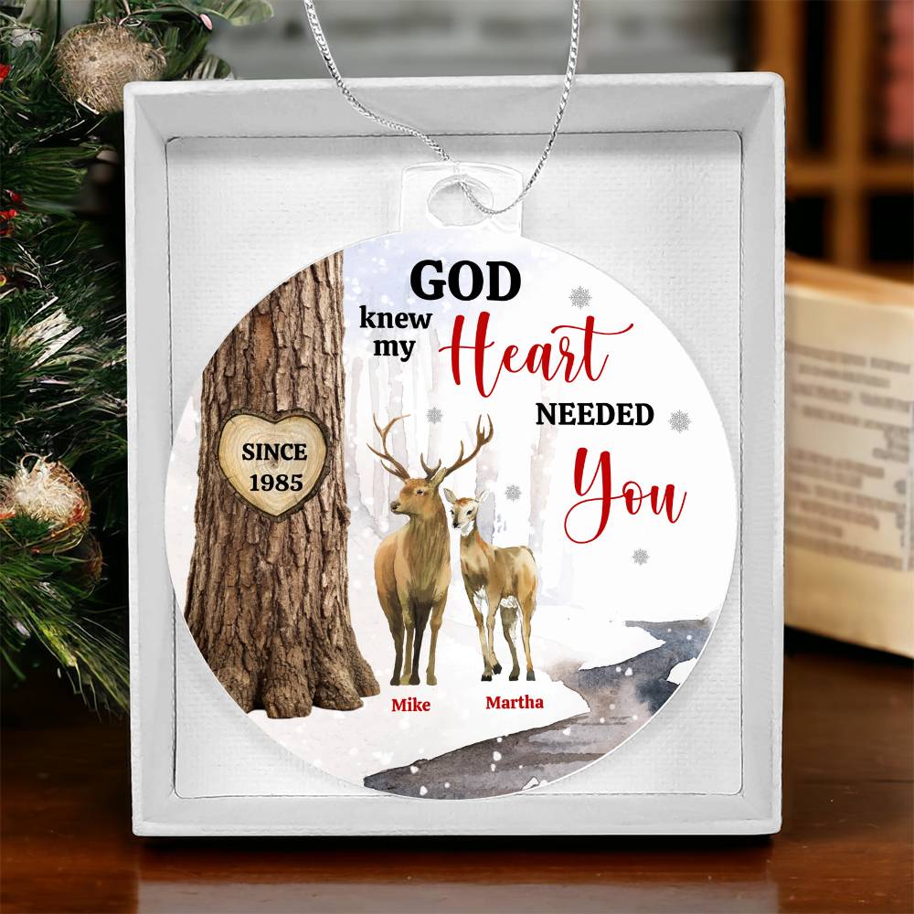 Personalized Deer Couple Ornament, Anniversary Gift for Hunting Couples
