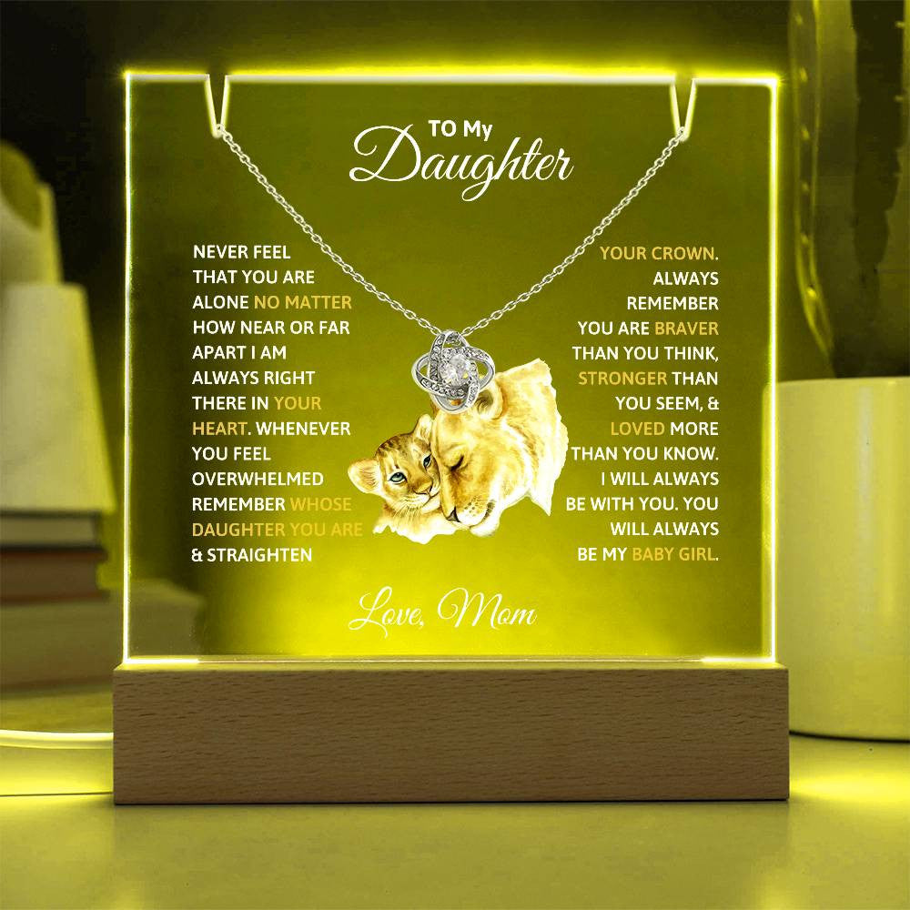 Daughter  Keepsake Acrylic Bundle  Love Knot or Heart Necklace Gift-[Heartfelt Family Gift]