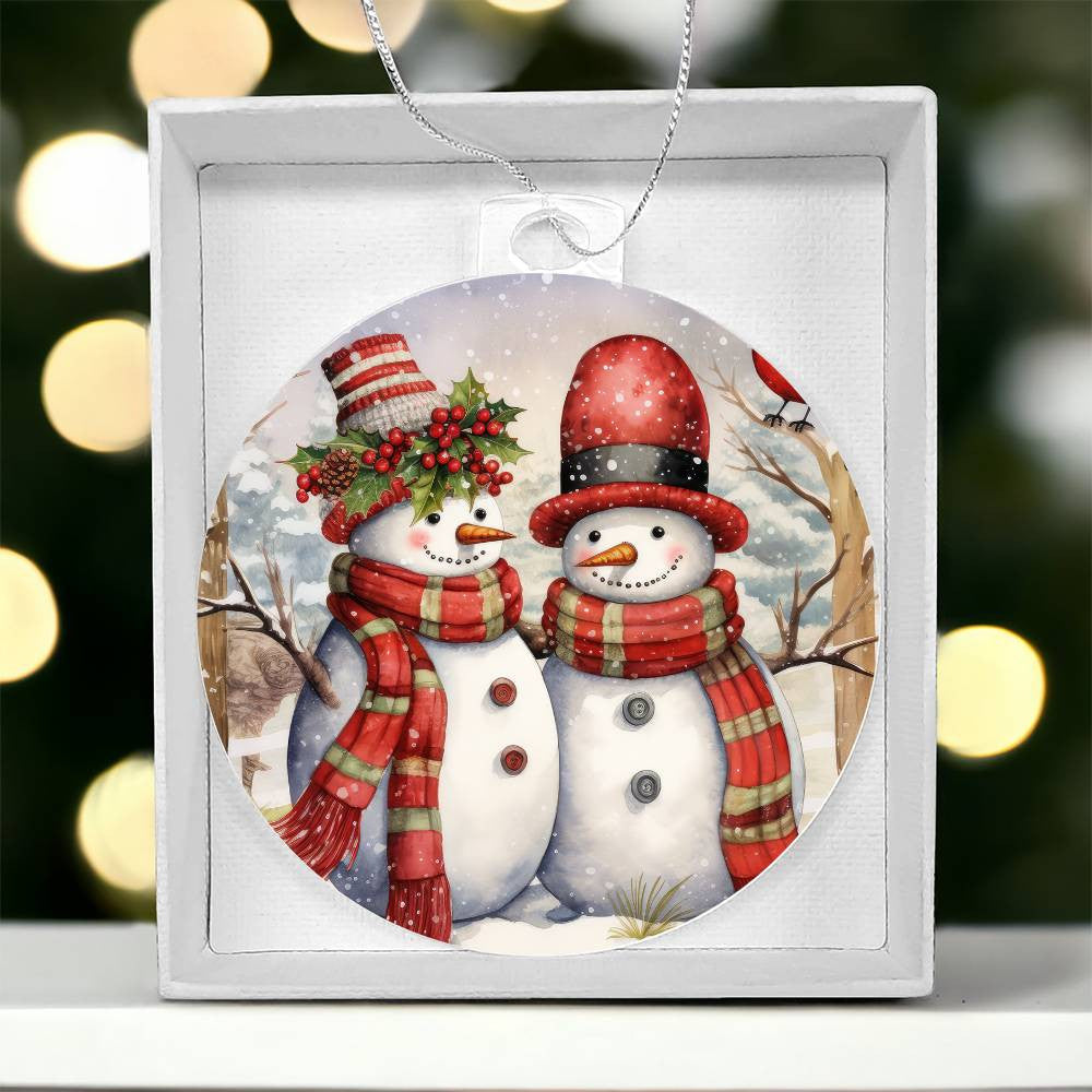 Snowman Acrylic Christmas Ornament-[Heartfelt Family Gift]