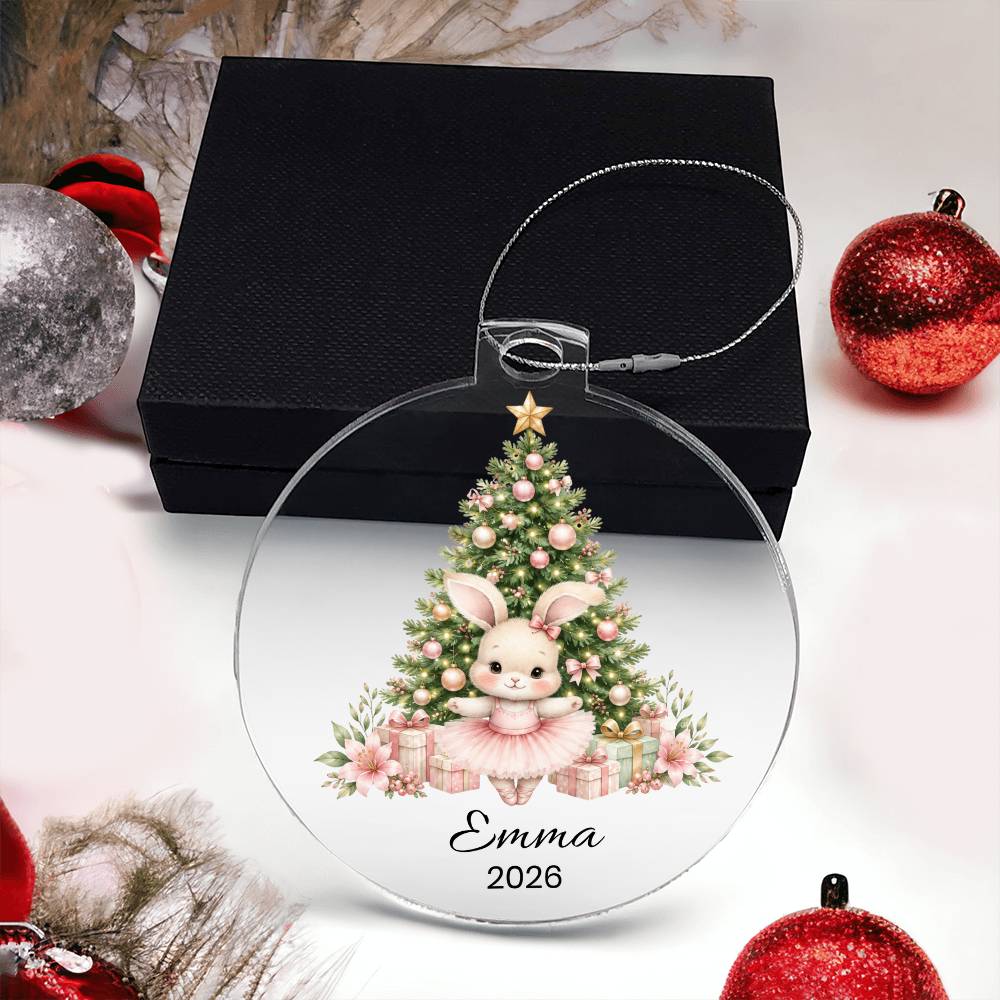 Ballet Bunny Kids Christmas Ornament