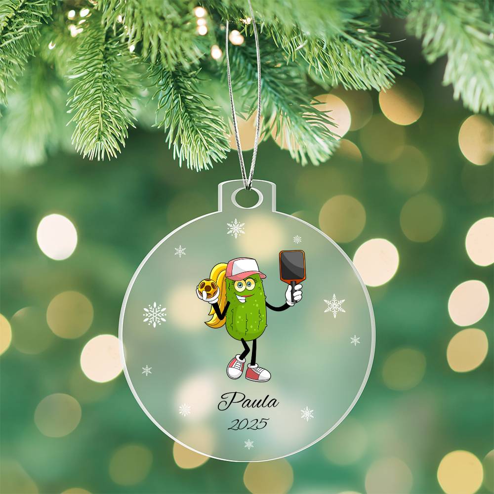 Pickleball Player Girl Christmas Ornament