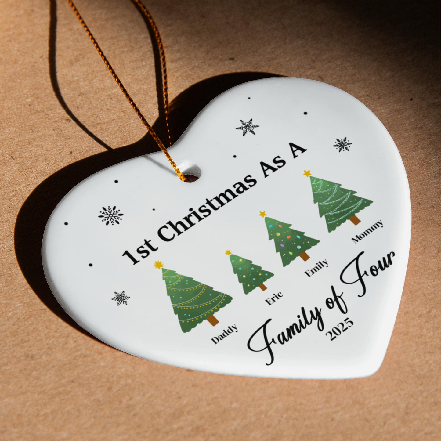 1st Christmas As  Family of Four Ornament