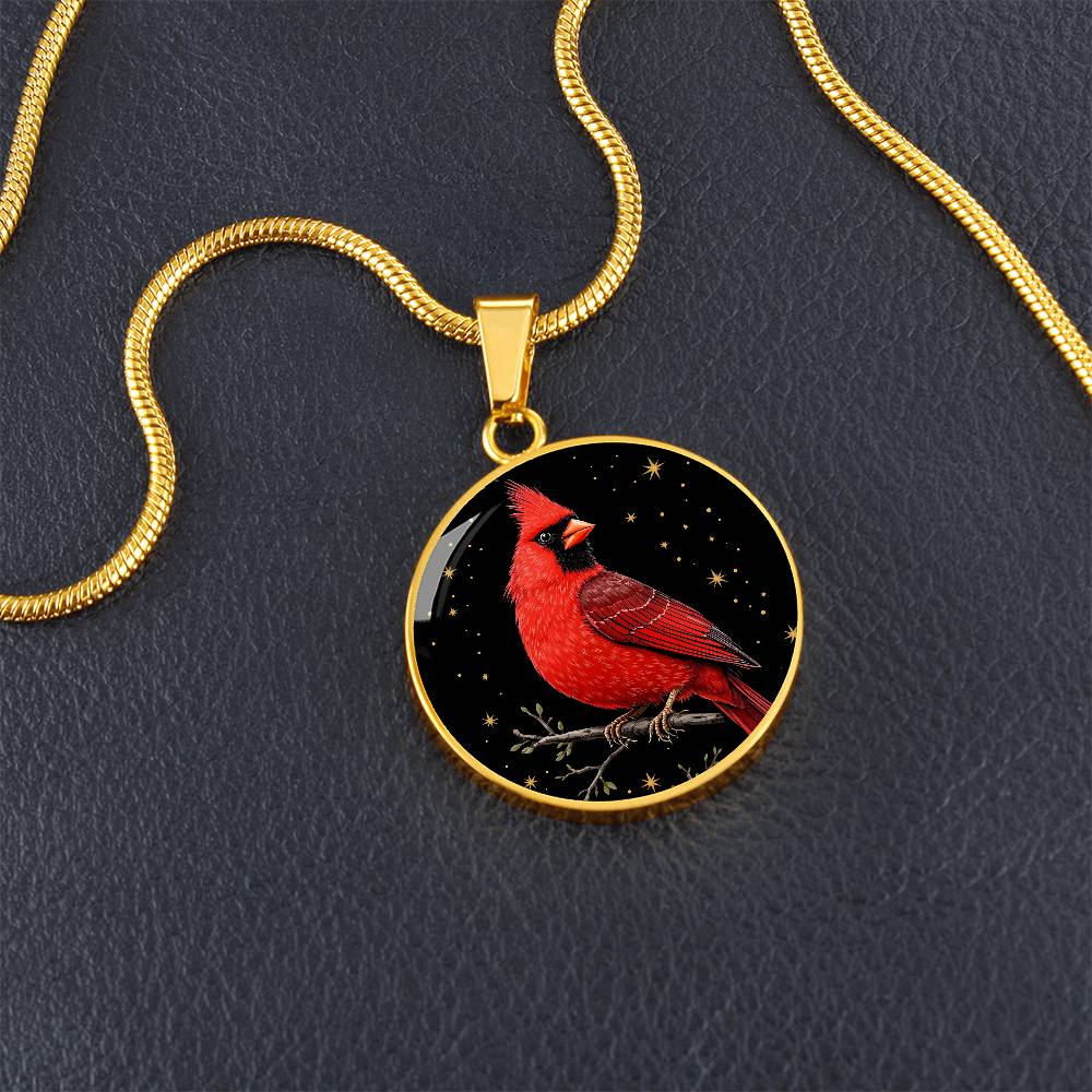 Cardinal Engraved Pendant Necklace