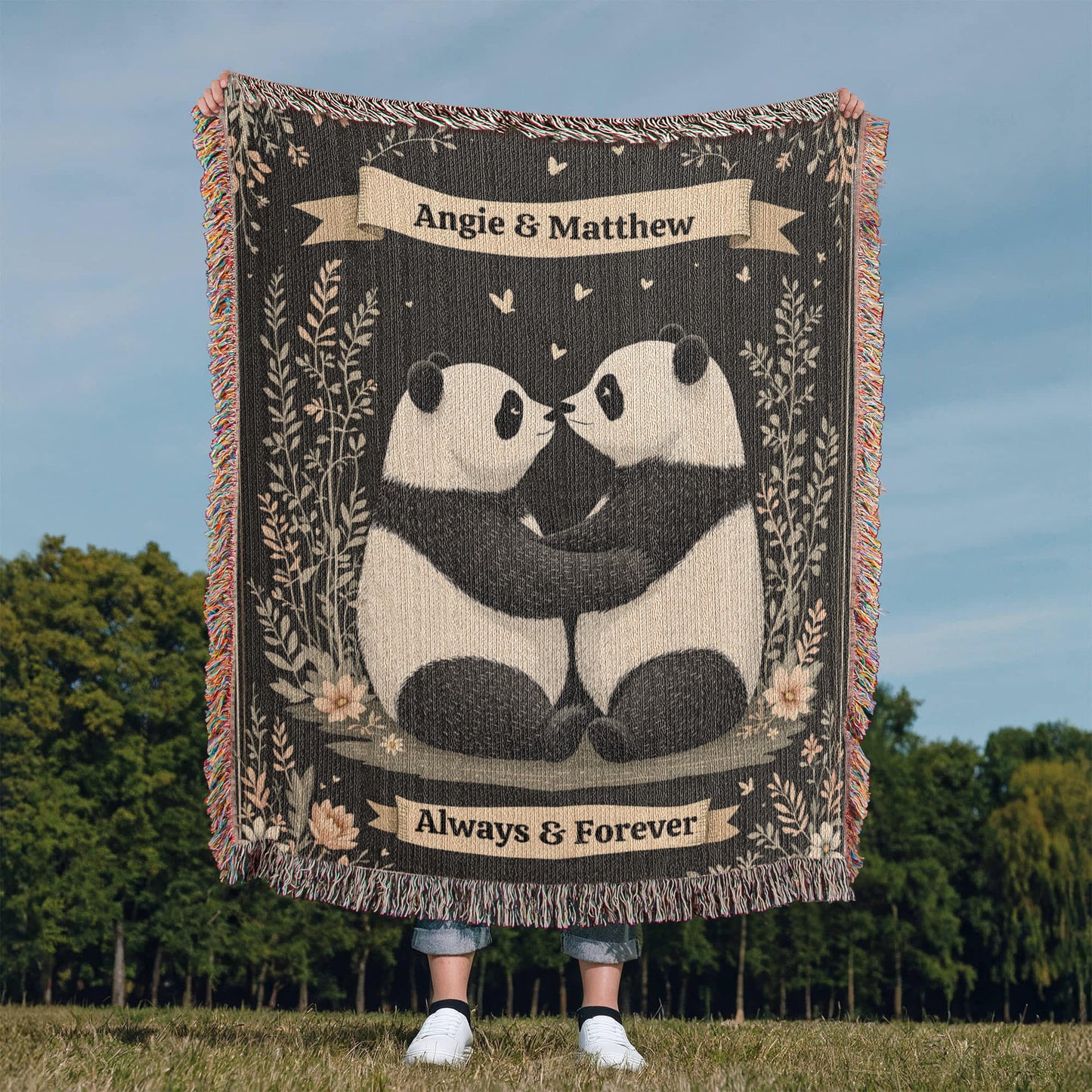 Panda Couple Cuddle Blanket for Valentines Day or Anniversary-[Heartfelt Family Gift]