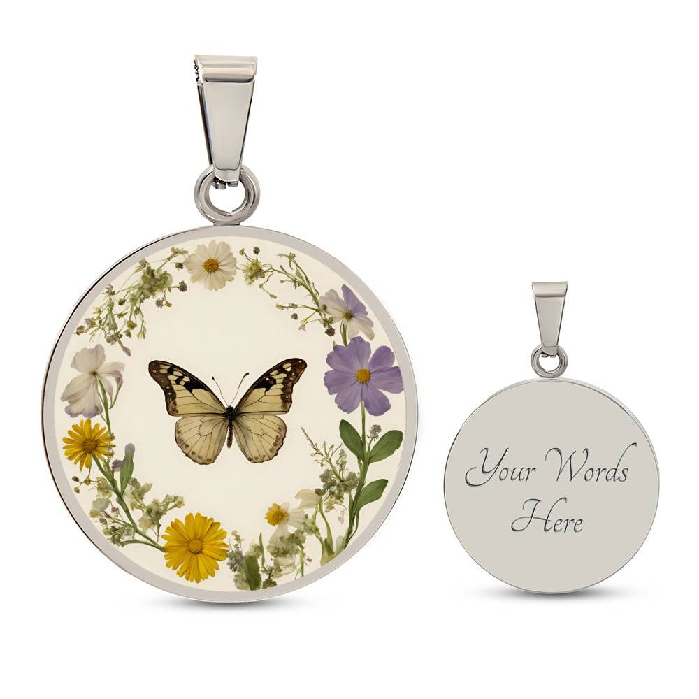 April Birth Month Flower Necklace Daisy and Sweet pea Pendant-[Heartfelt Family Gift]