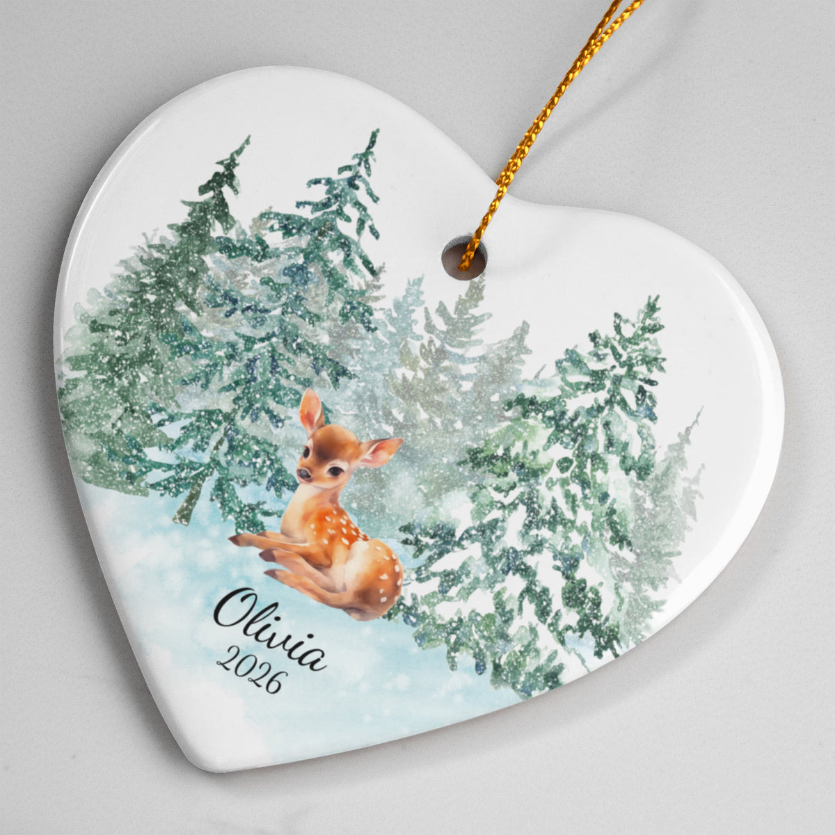 Deer Heart Christmas Ornament for Kids