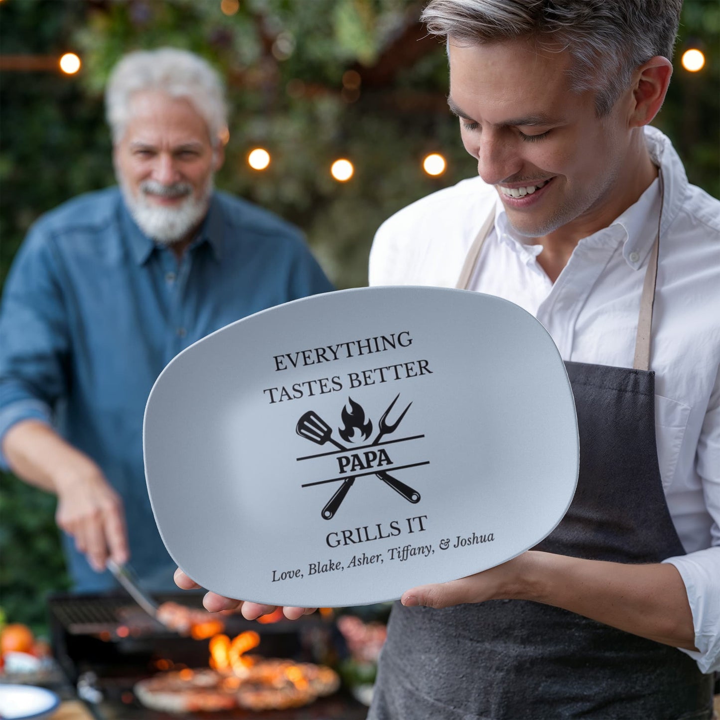 Copy Personalized BBQ Platter, Gift for Dad, Everything Tastes Better Plate, Custom Grill Plate, Dad Grilling Gift, Father's Day Present