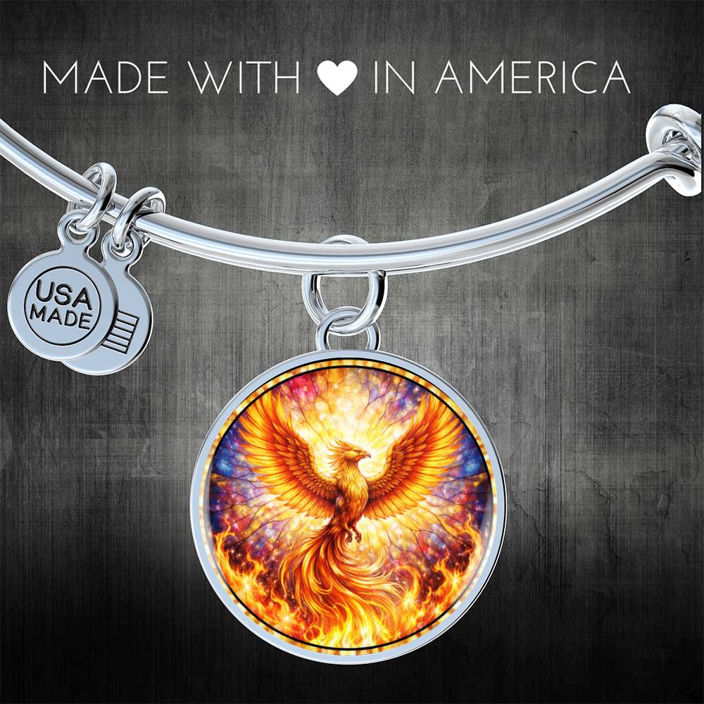 Rising Phoenix Personalized Engraved Necklace Bracelet or Keychain