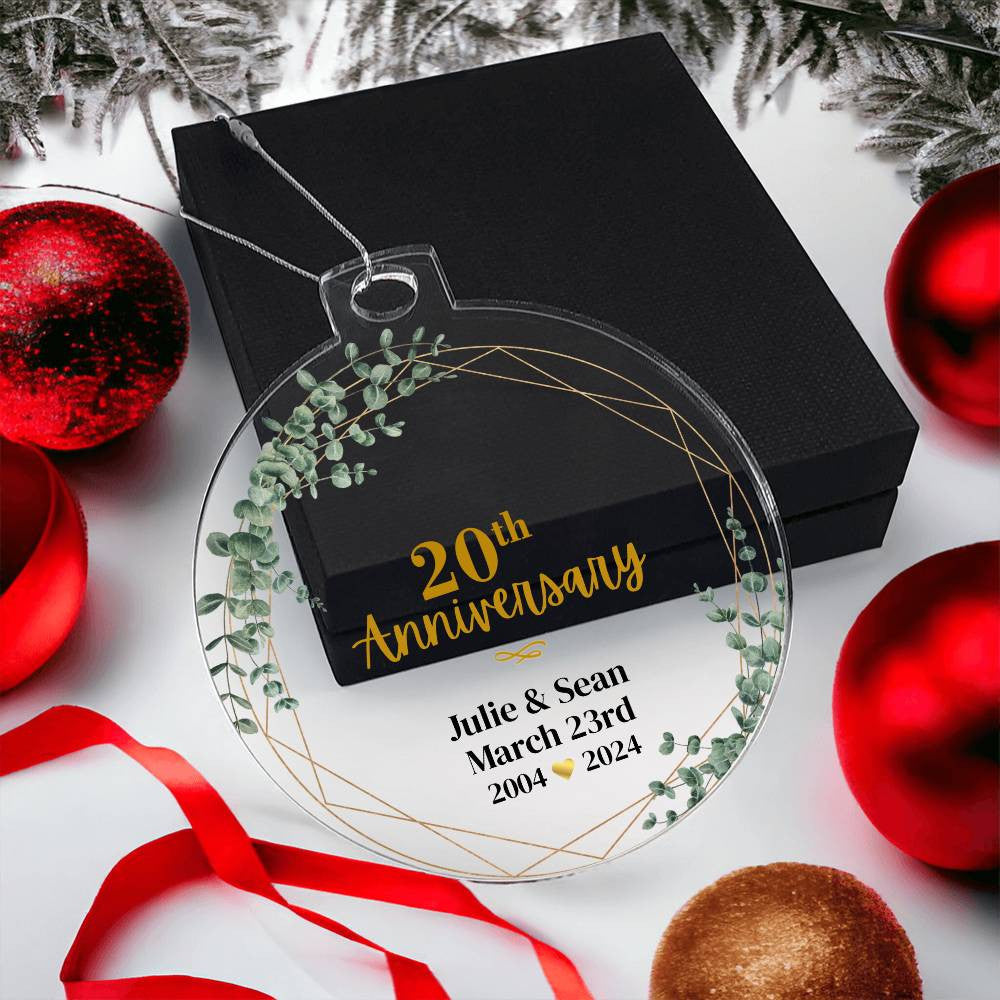 20th Wedding Anniversary Ornament