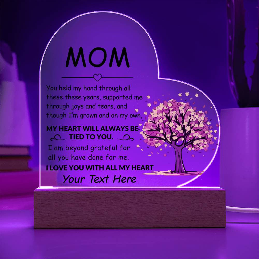 Mom Acrylic Heart Plaque Gift-[Heartfelt Family Gift]