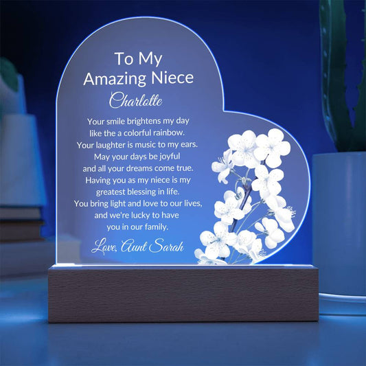 Niece Acrylic Heart Plaque Gift-[Heartfelt Family Gift]