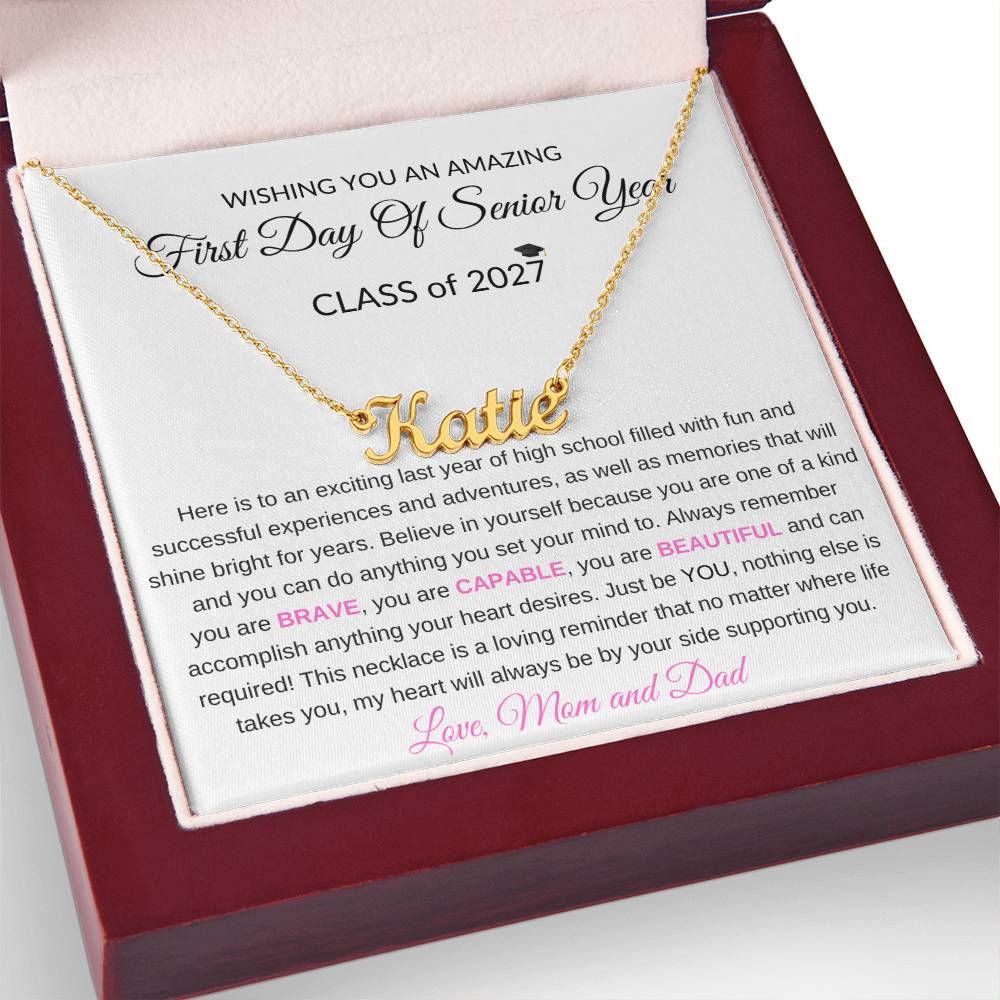 1st Day of Senior Year Class of 2027 Necklace Gift