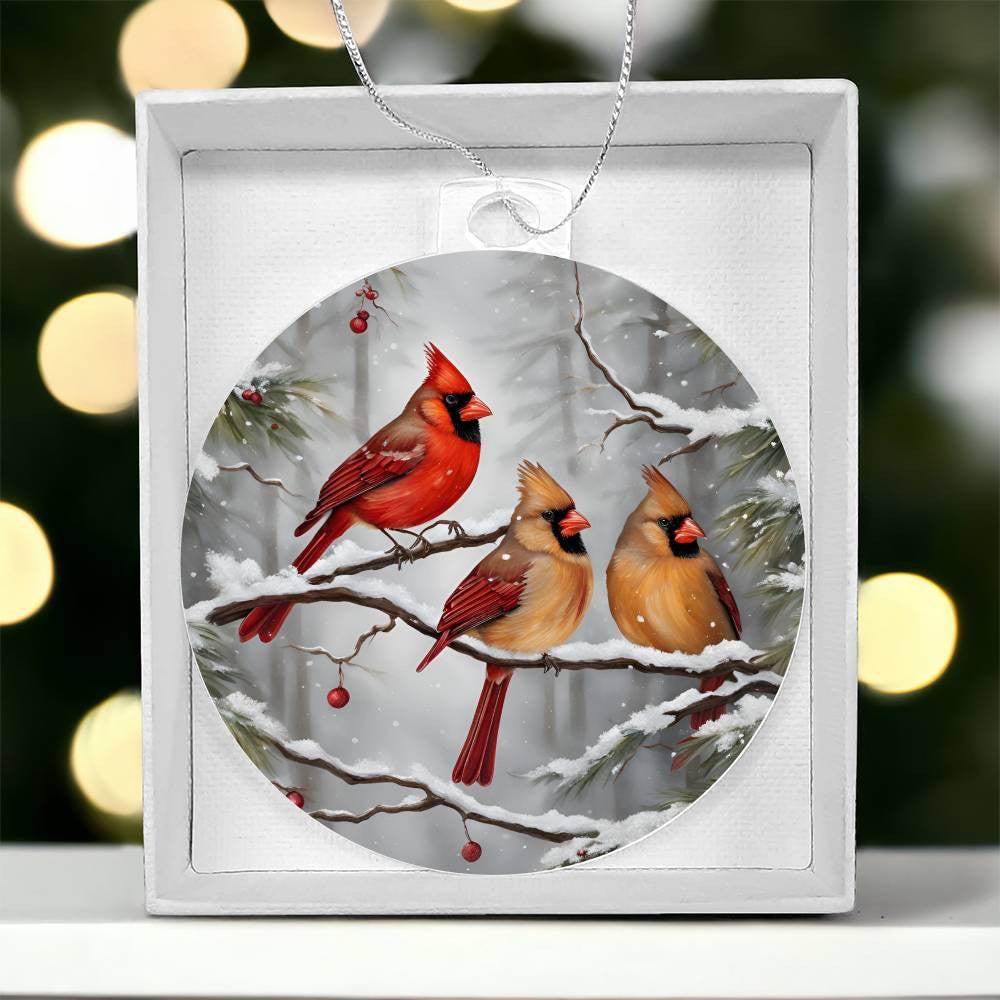 Cardinal Ornament, Print Cardinal Ornament, Christmas Tree Decorations, Acrylic Cardinal Christmas Ornament, Cardinal Christmas Ornament-[Heartfelt Family Gift]