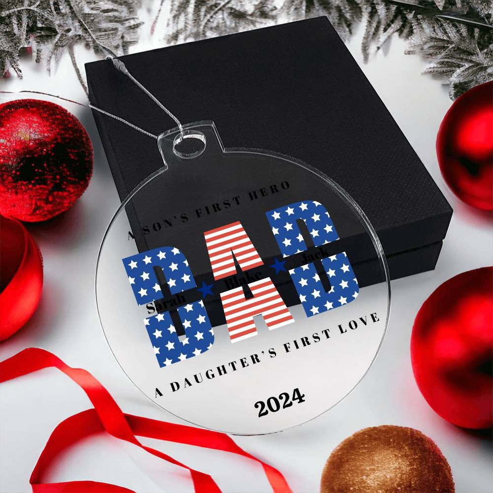 Military Dad Acrylic Ornament-[Heartfelt Family Gift]