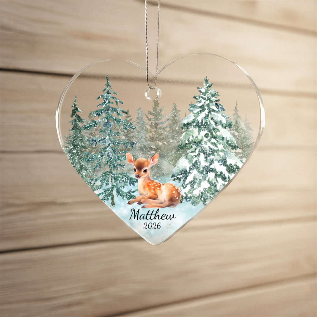 Deer Heart Christmas Ornament for Kids