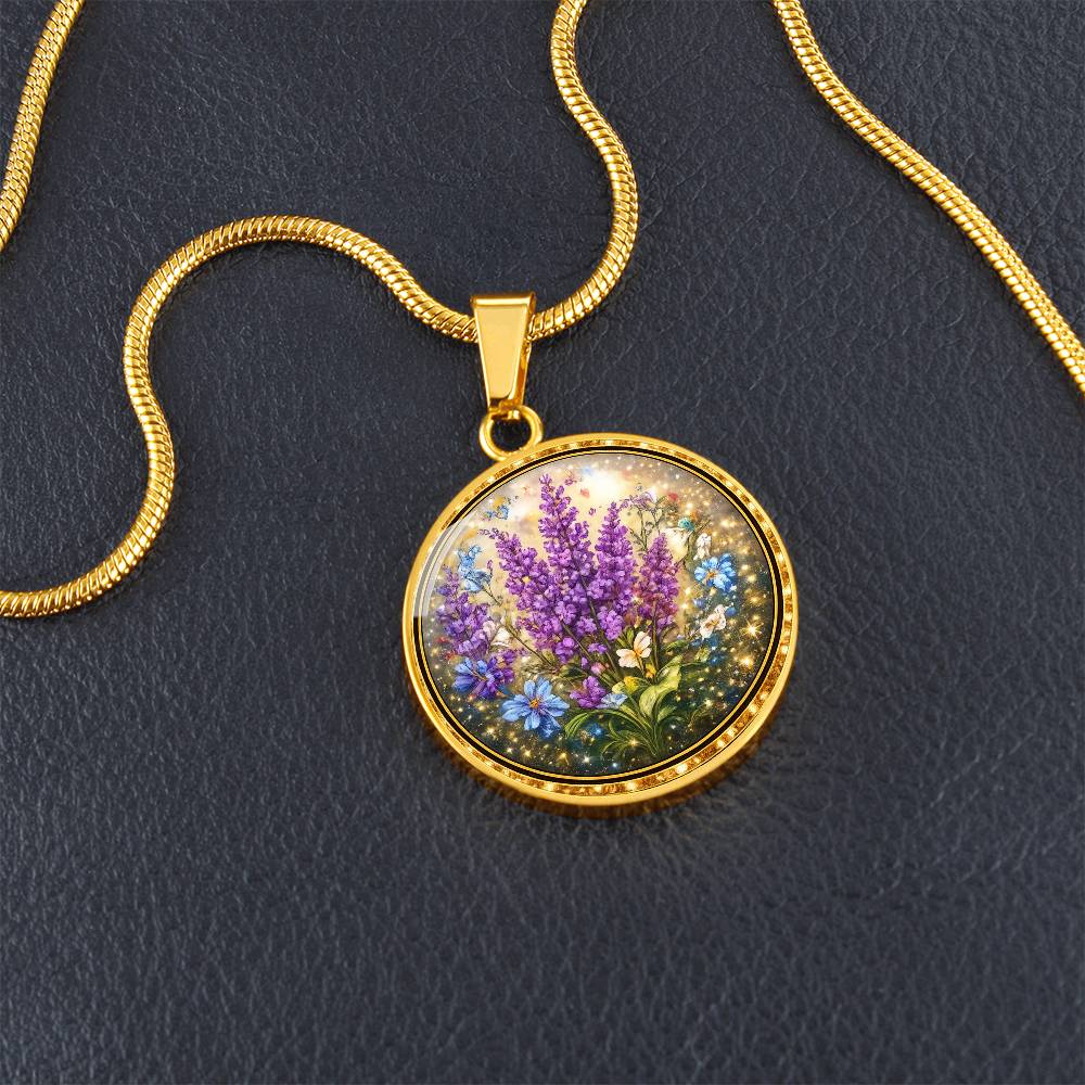 Lavender Flowers Personalized Engraved Necklace Bracelet or Keychain