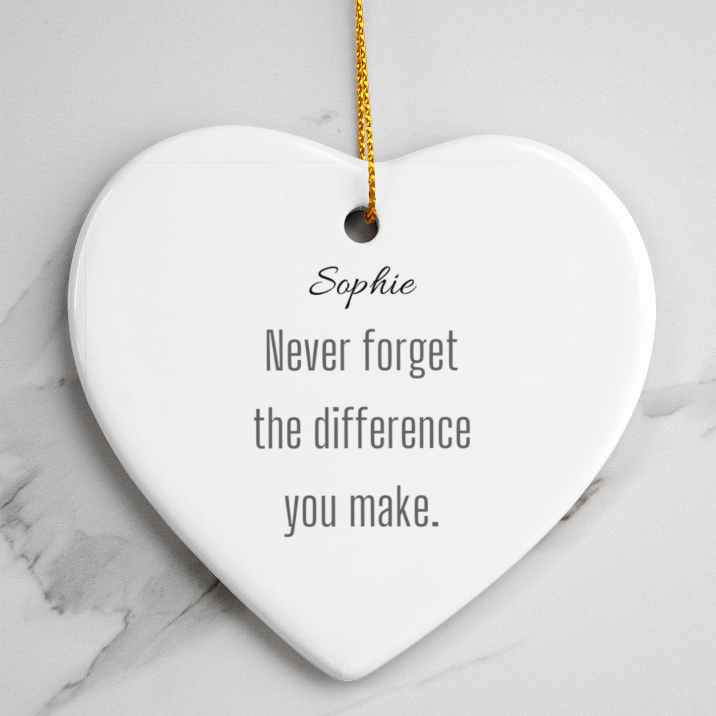 Difference maker Ceramic Heart Ornament