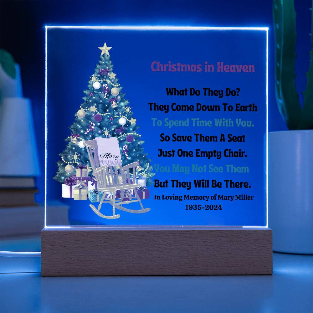 Christmas In Heaven Empty Chair Memorial Plaque-[Heartfelt Family Gift]
