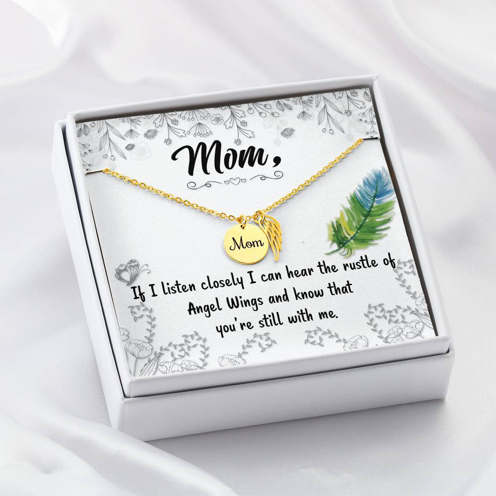 Mom Memorial Necklace Angel Wings-[Heartfelt Family Gift]