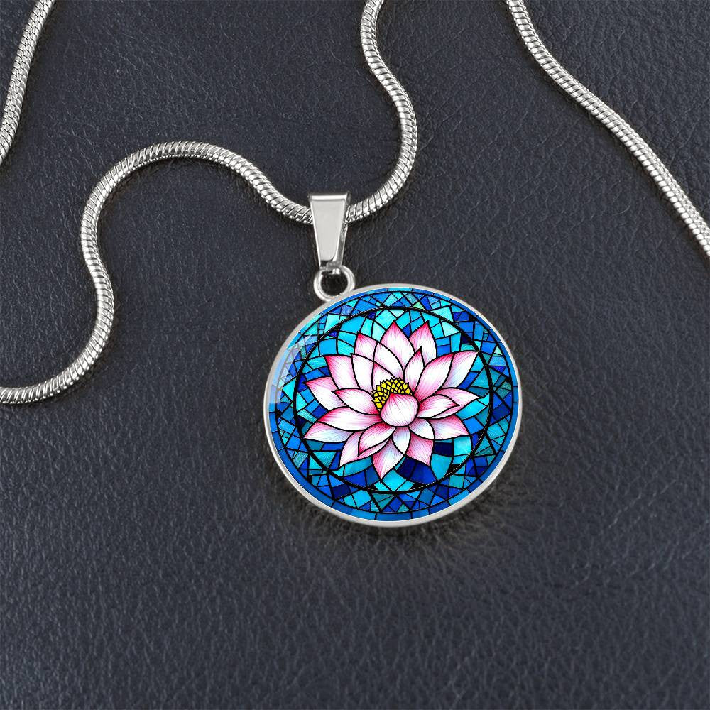 Lotus Necklace with Engraving-[Heartfelt Family Gift]