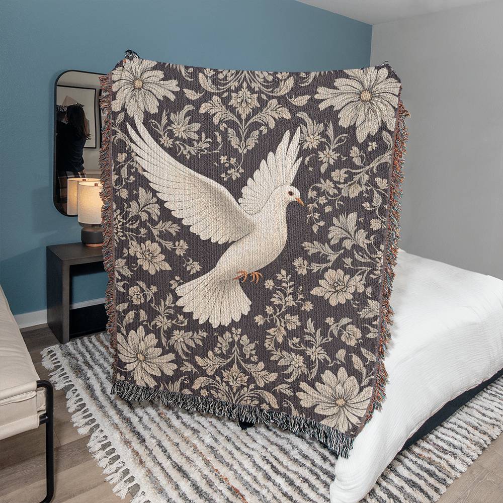 Dove Heirloom Woven Blanket